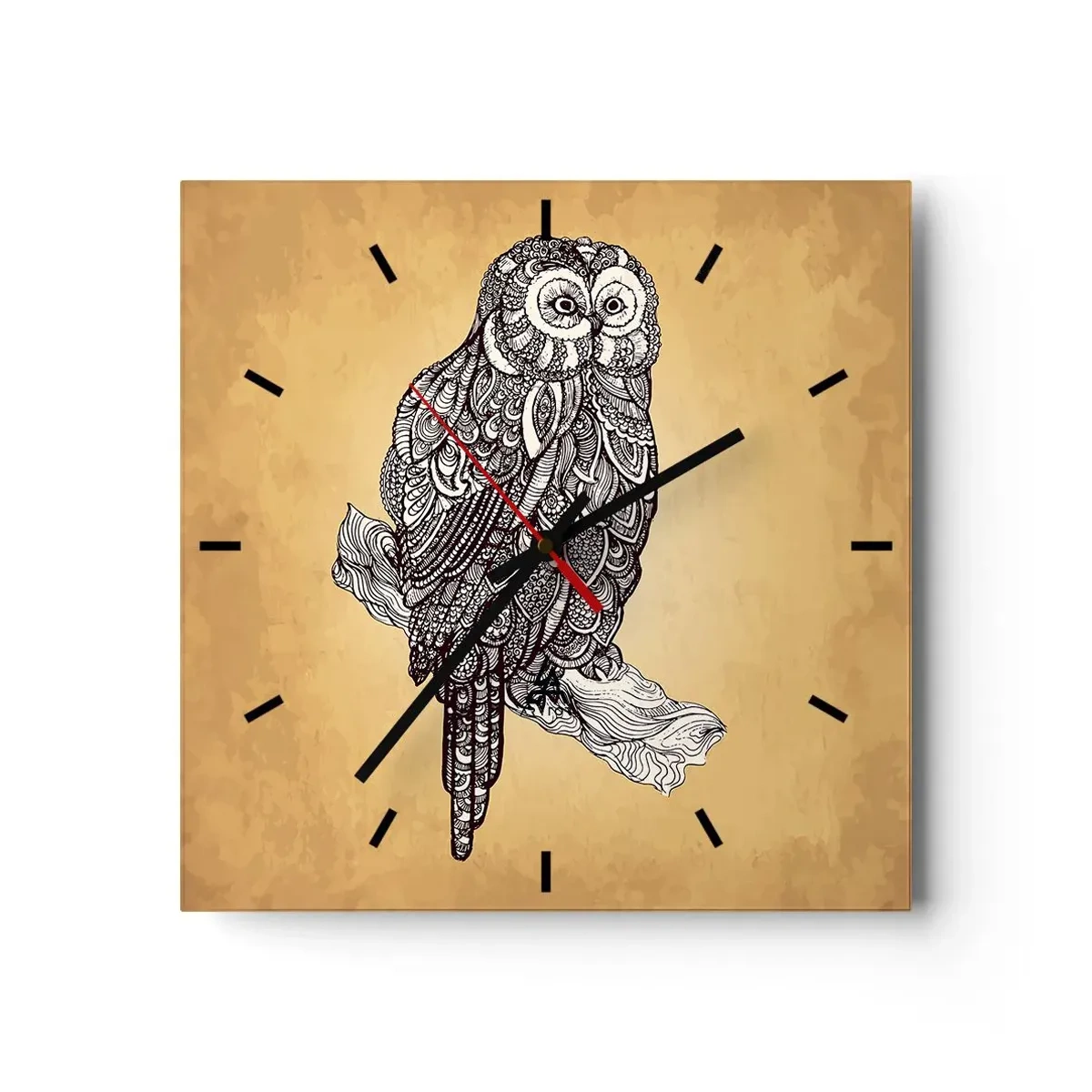 Vægur, Uret - Indviklede ornamenter af visdom - 30x30 cm
