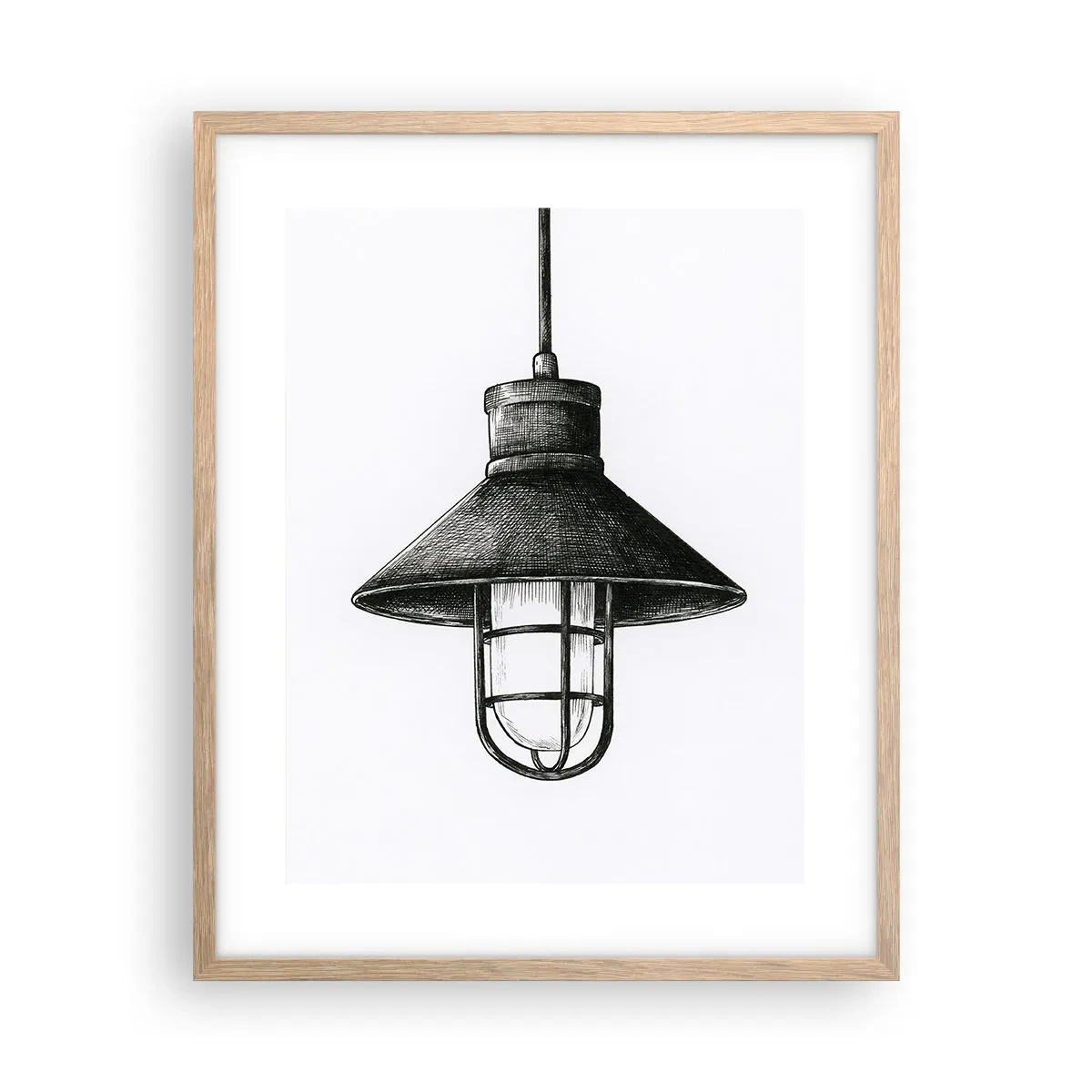 Plakat i ramme af lyst egetræ - Som for mange år siden... - 40x50 cm