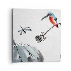 Lærredstryk - Billede på lærred - Engenes liv - 70x70 cm