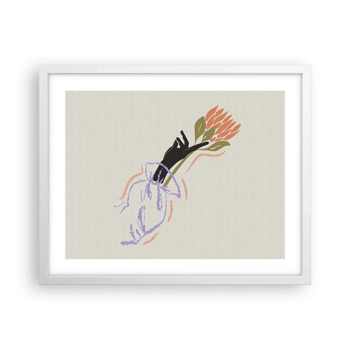 Plakat i hvid ramme - En søsterlig berøring - 50x40 cm