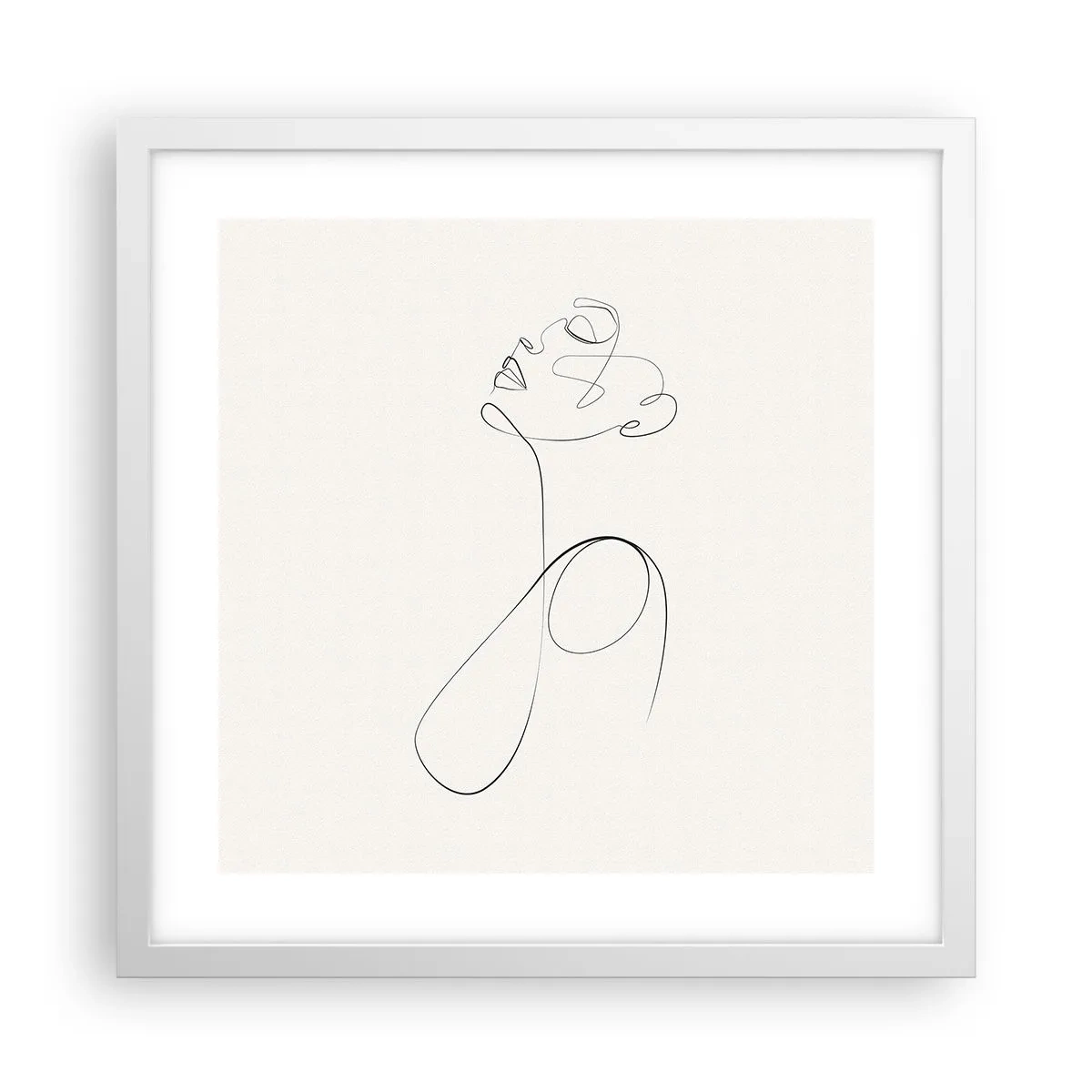 Plakat i hvid ramme - Sløjfet i drømme - 40x40 cm