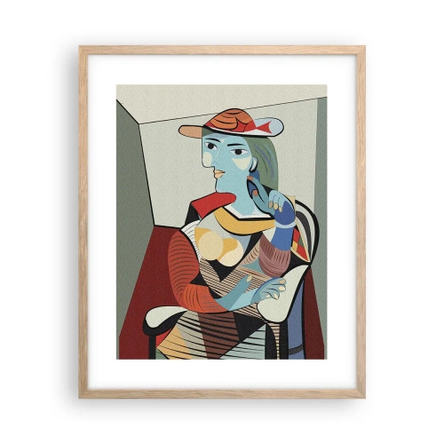 Plakat i ramme af lyst egetræ - Gennem Picassos øjne - 40x50 cm