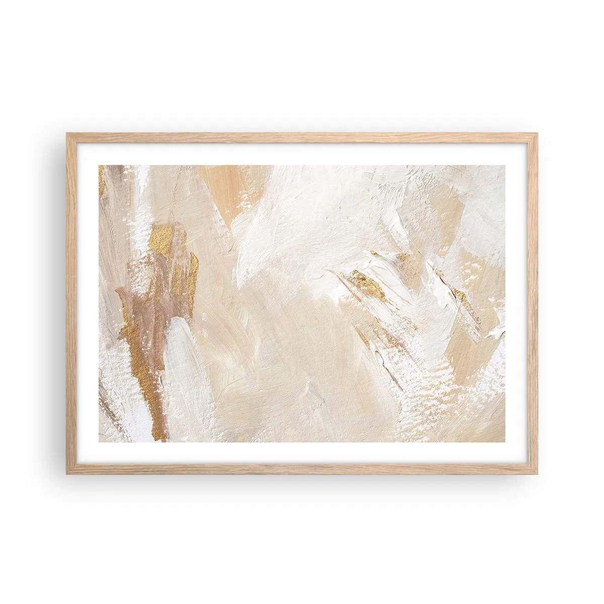 Plakat i ramme af lyst egetræ - Pastelkomposition - 70x50 cm