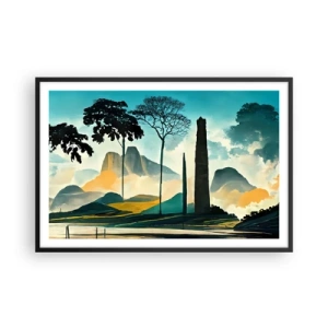 Plakat i sort ramme - Stadig højere og højere - 91x61 cm