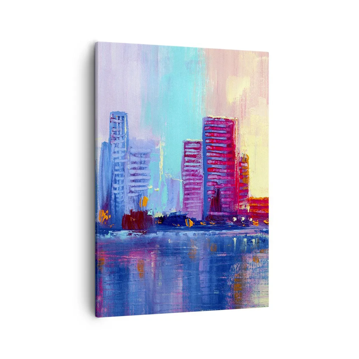 Lærredstryk - Billede på lærred - Badet i farver - 50x70 cm