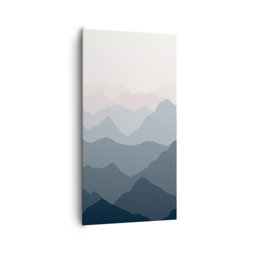 Lærredstryk - Billede på lærred - Bølger af bjerge - 65x120 cm