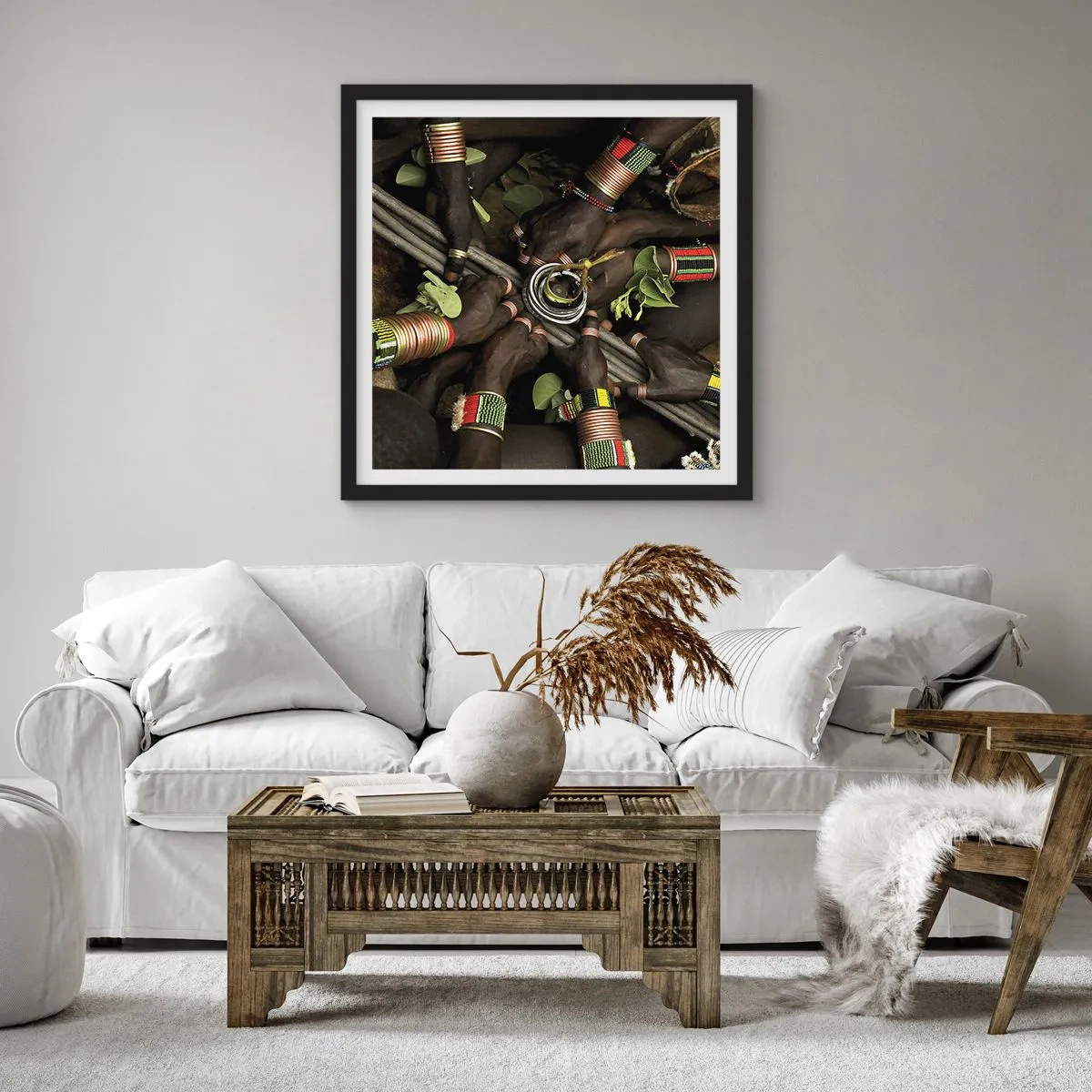 Plakat i sort ramme - Vi er sammen - 50x50 cm