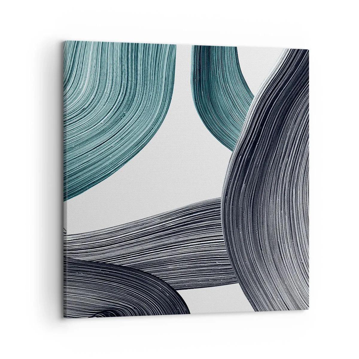 Lærredstryk - Billede på lærred - Smaragdgrønne og sorte stier - 50x50 cm