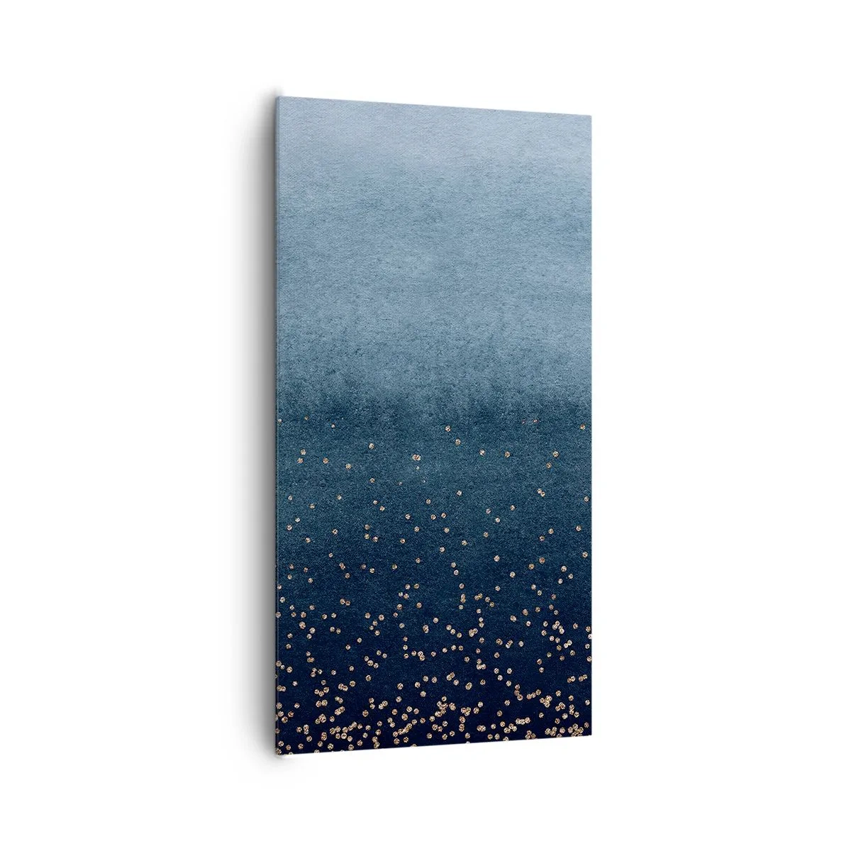 Lærredstryk - Billede på lærred - Sammensætning - blå faser - 65x120 cm