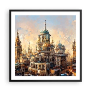 Plakat i sort ramme - En by af byer - 60x60 cm