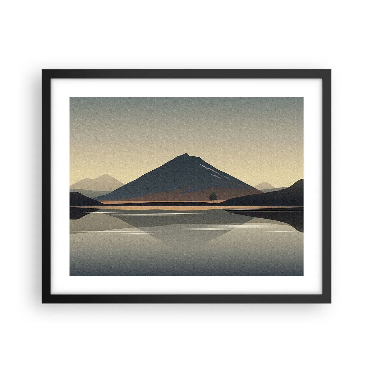 Plakat i sort ramme - Spejlrefleksion - 50x40 cm