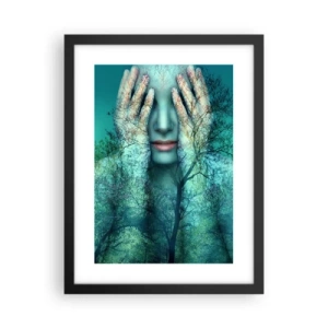 Plakat i sort ramme - Nedsænket i blåt - 30x40 cm
