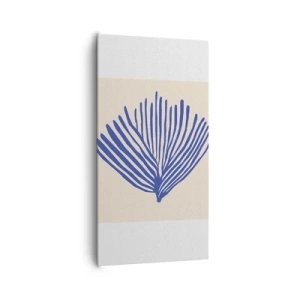 Lærredstryk - Billede på lærred - Blå vifte - 65x120 cm