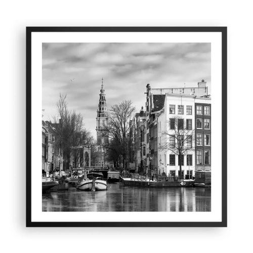 Plakat i sort ramme - Amsterdam stemning - 60x60 cm