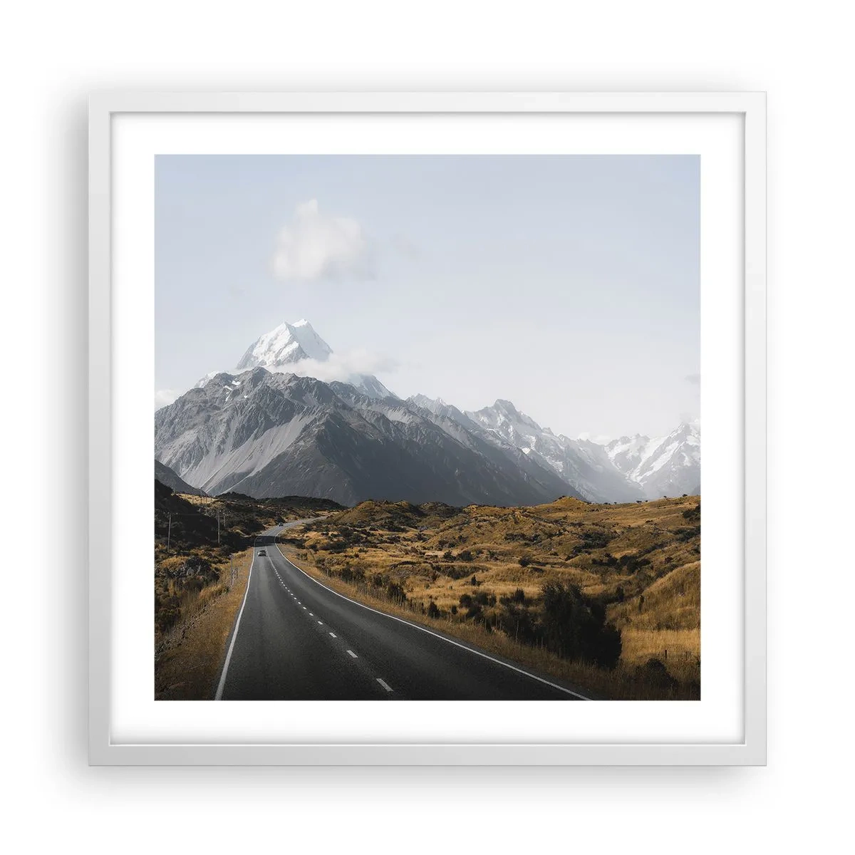 Plakat i hvid ramme - Vejen til hjerte - 50x50 cm