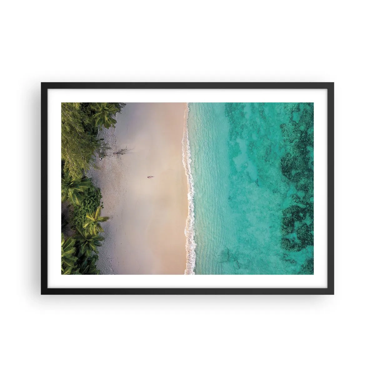 Plakat i sort ramme - Paradis strand - 70x50 cm