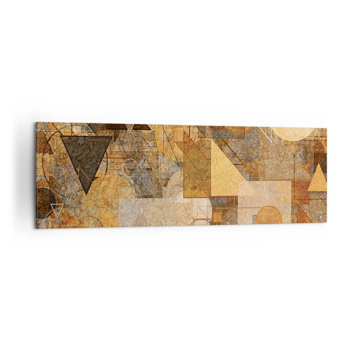 Lærredstryk - Billede på lærred - Kubistisk bronzeundersøgelse - 160x50 cm