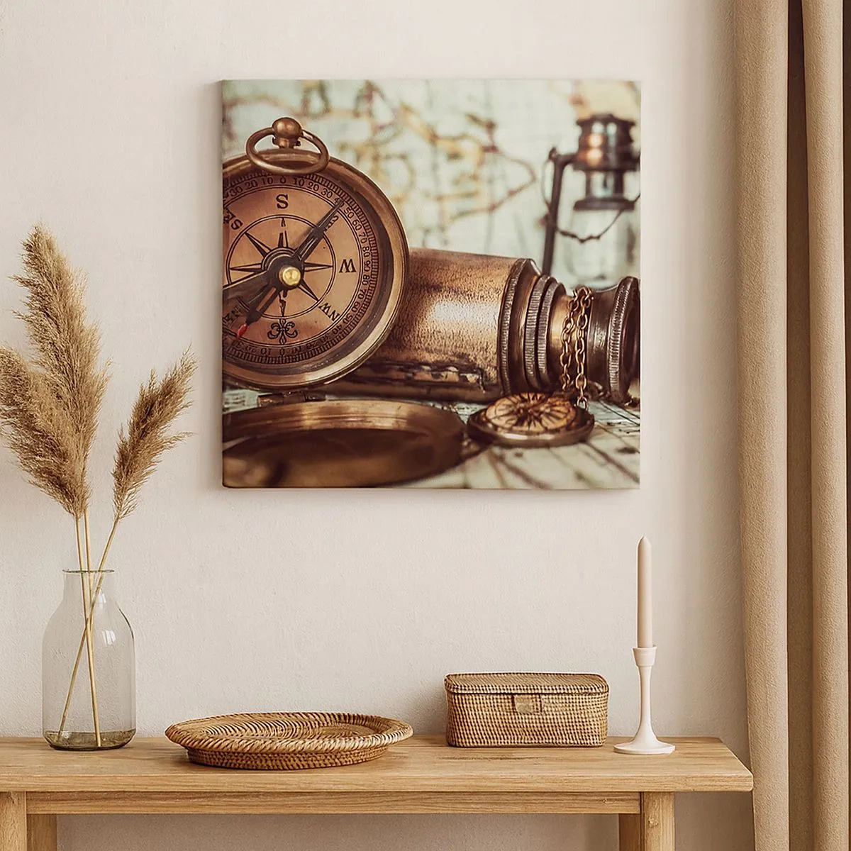 Lærredstryk - Billede på lærred - Der venter dig et pirateventyr i Caribien - 30x30 cm