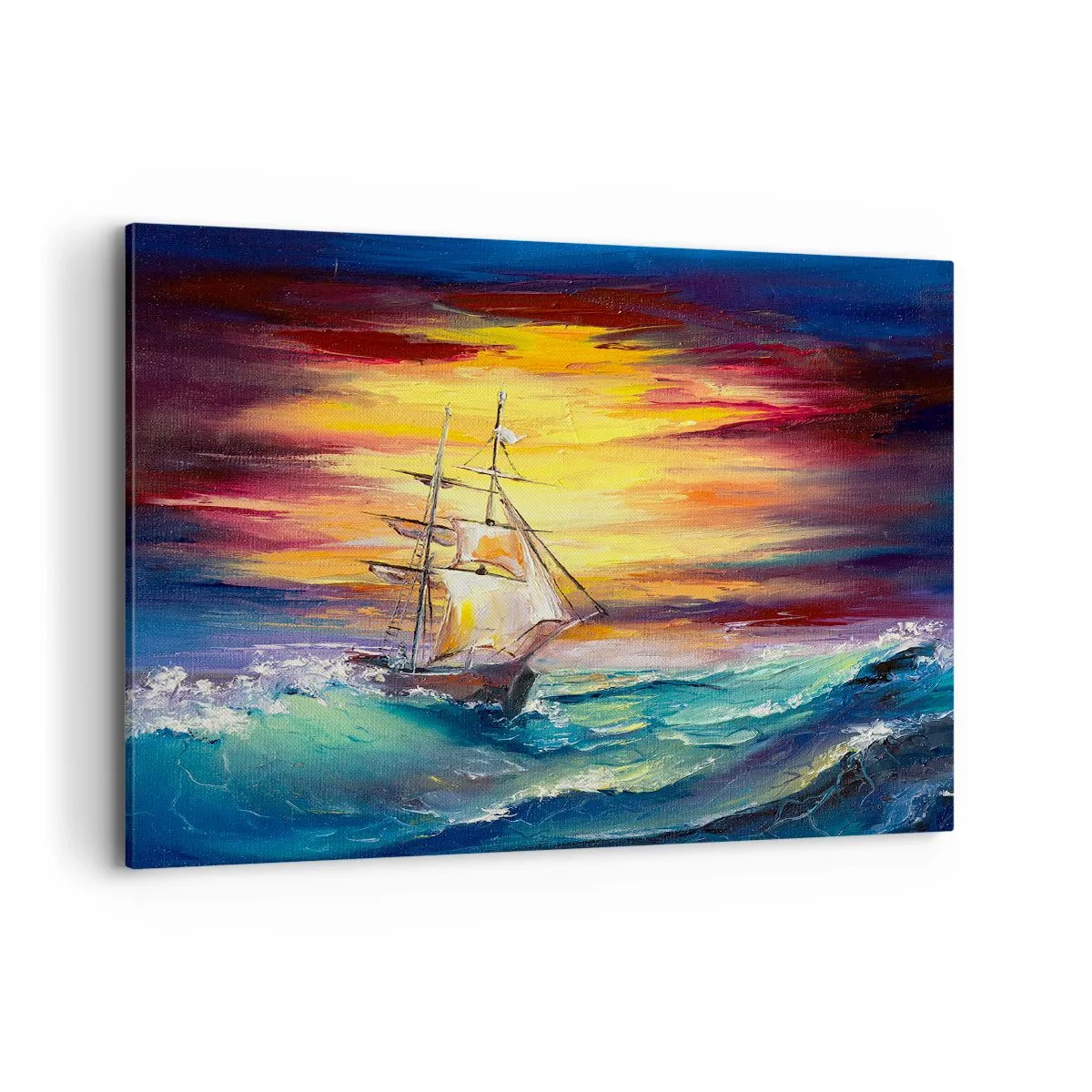 Lærredstryk - Billede på lærred - At trodse bølgerne - 100x70 cm
