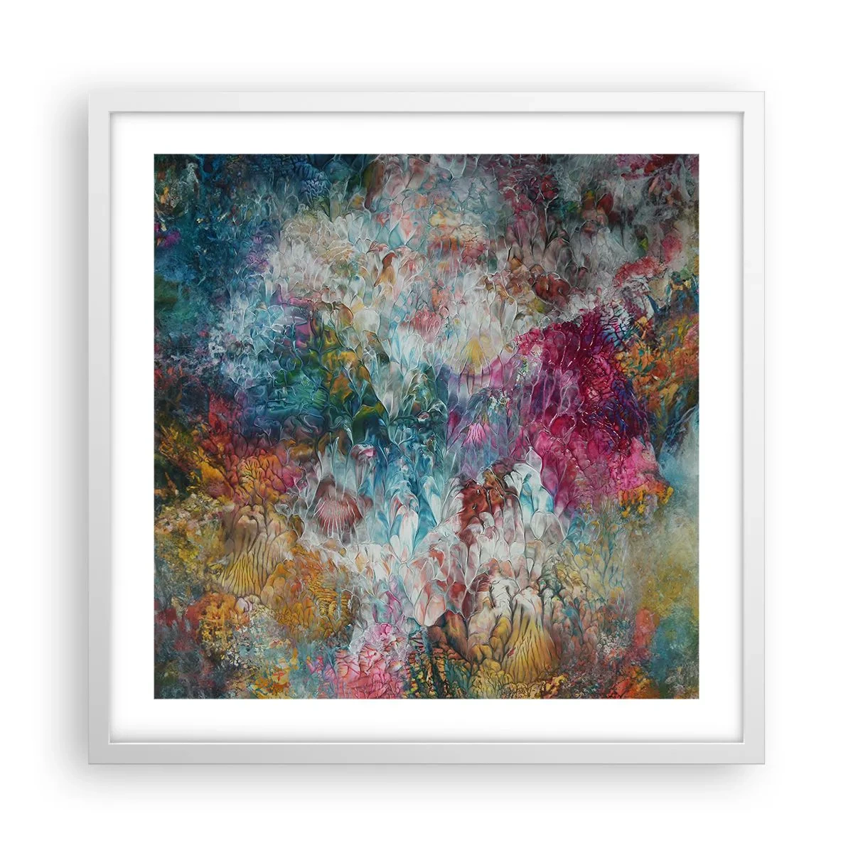 Plakat i hvid ramme - I fuldt flor - 50x50 cm