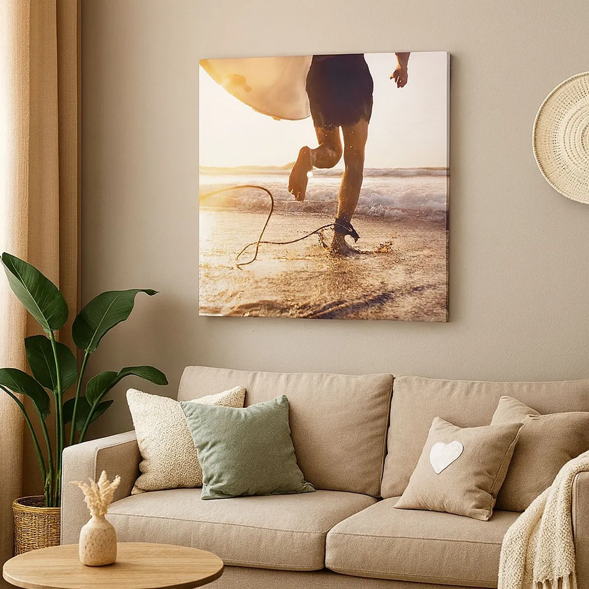 Lærredstryk - Billede på lærred - For at møde bølgen - 30x30 cm