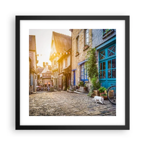 Plakat i sort ramme - Byens hvide spøgelse - 40x40 cm