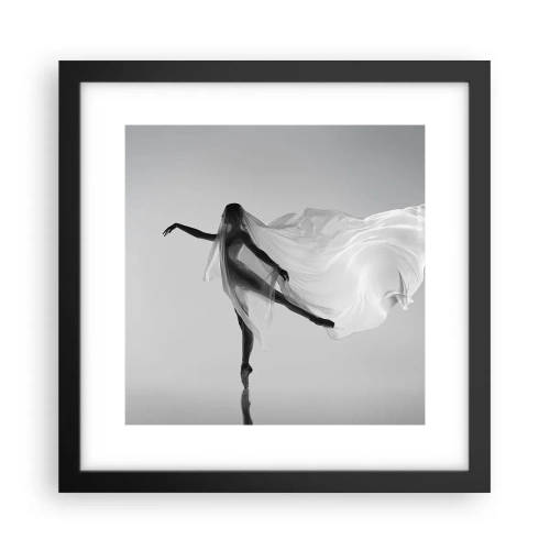 Plakat i sort ramme - Lethed og ynde - 30x30 cm