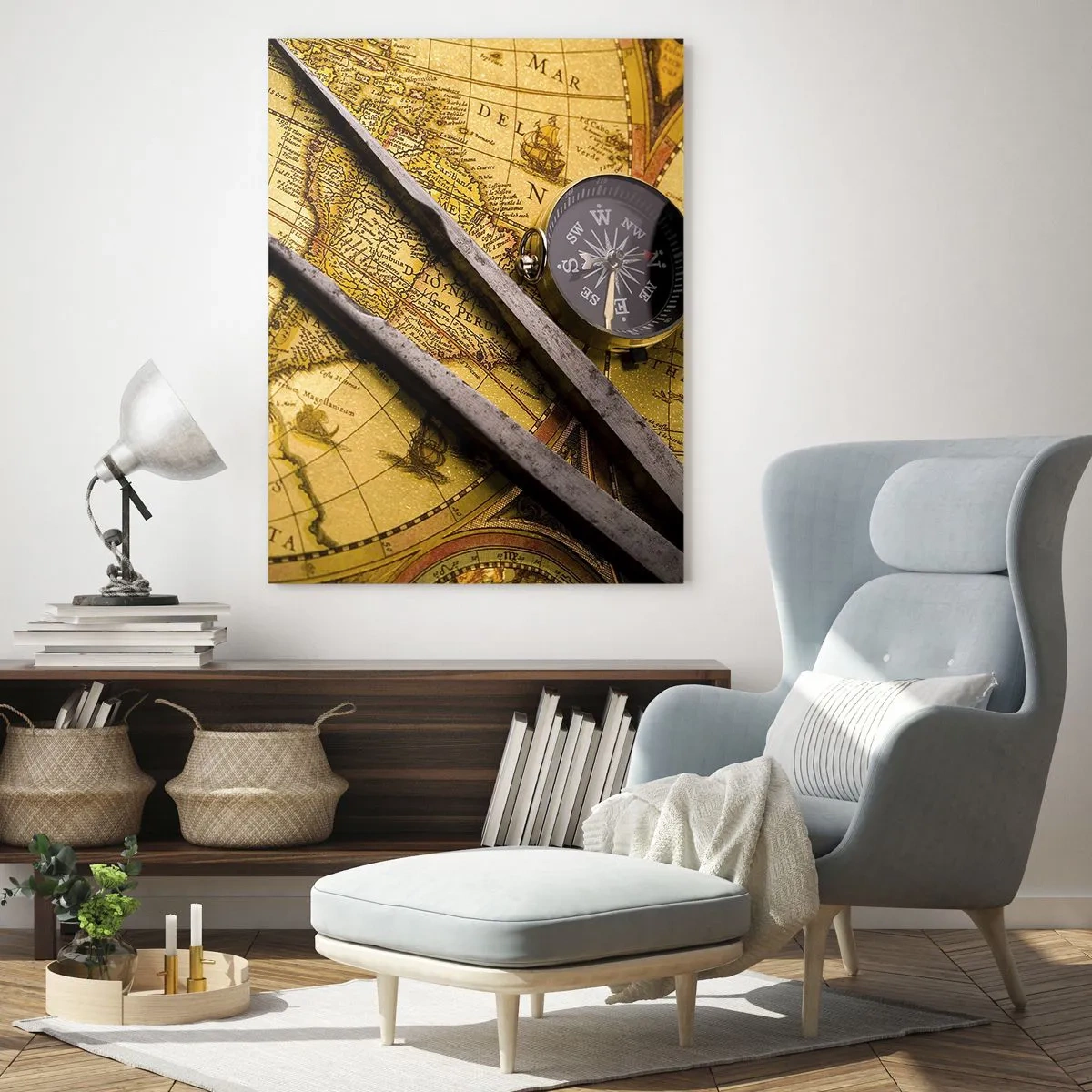 Billede på glas - Hvor er skattene? - 80x120 cm