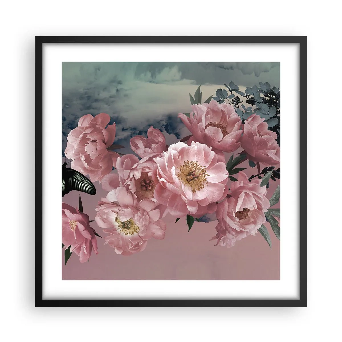 Plakat i sort ramme - Højdepunktet af romantikken - 50x50 cm