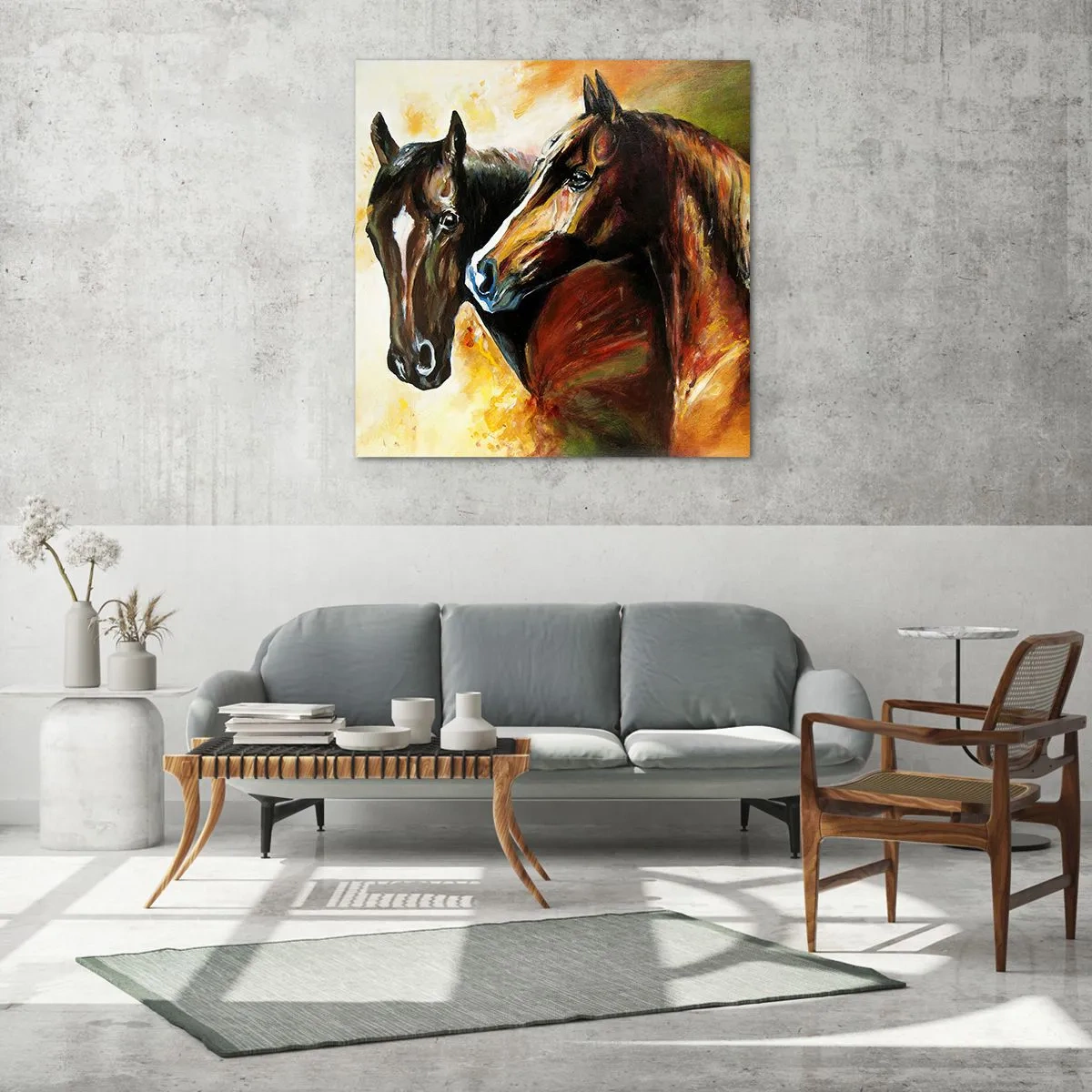 Billede på glas - Dobbelt så charmerende - 60x60 cm