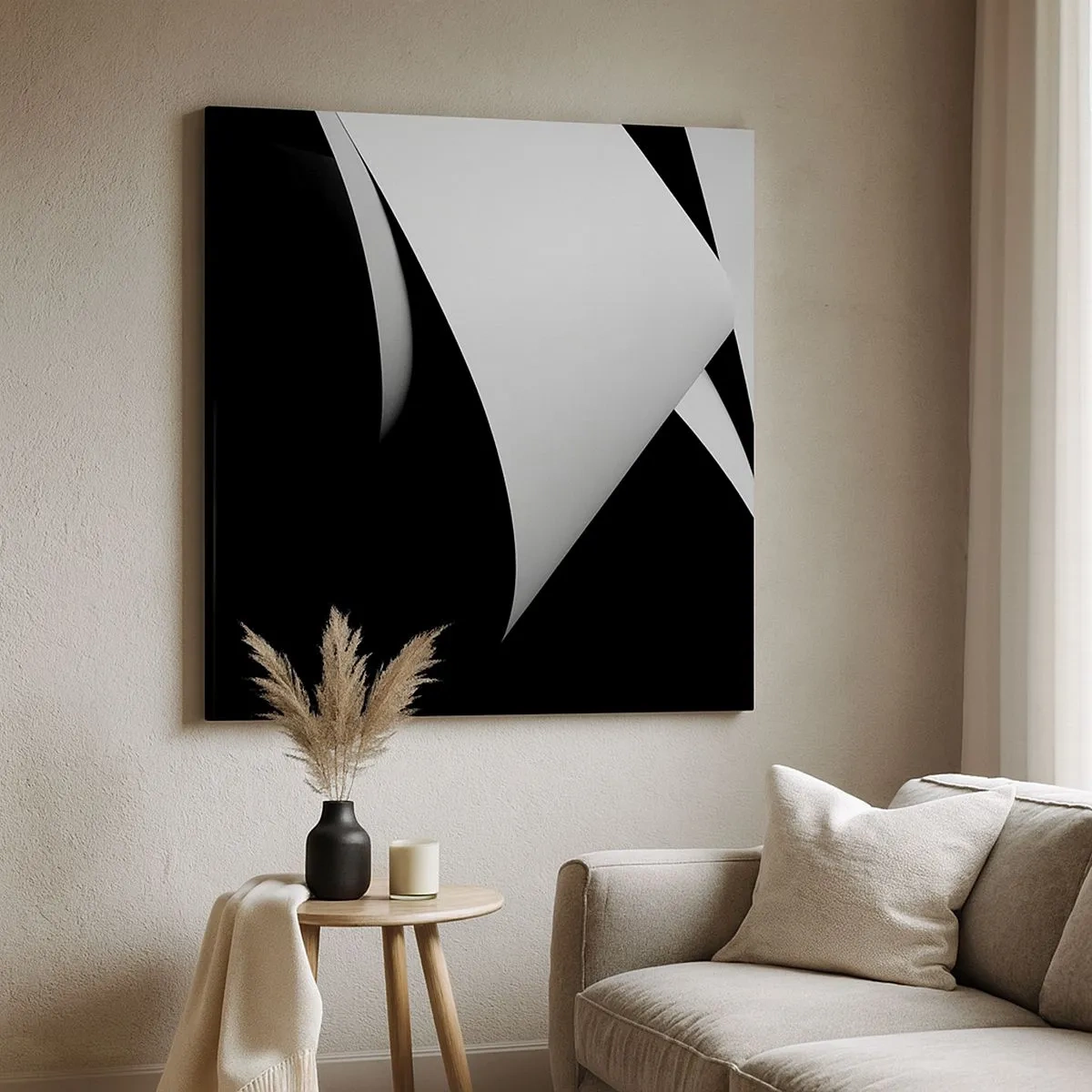 Lærredstryk - Billede på lærred - Lysflader fra skyggernes dybder - 30x30 cm