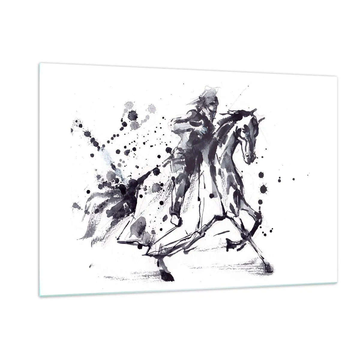 Billede på glas - Sort ridder - 120x80 cm