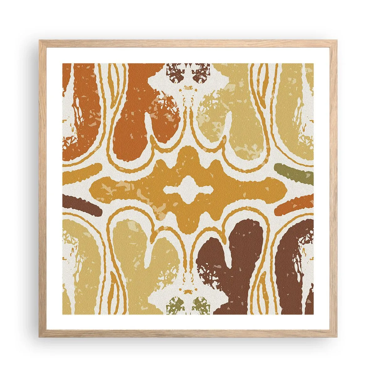 Plakat i ramme af lyst egetræ - Sentimental abstraktion - 60x60 cm