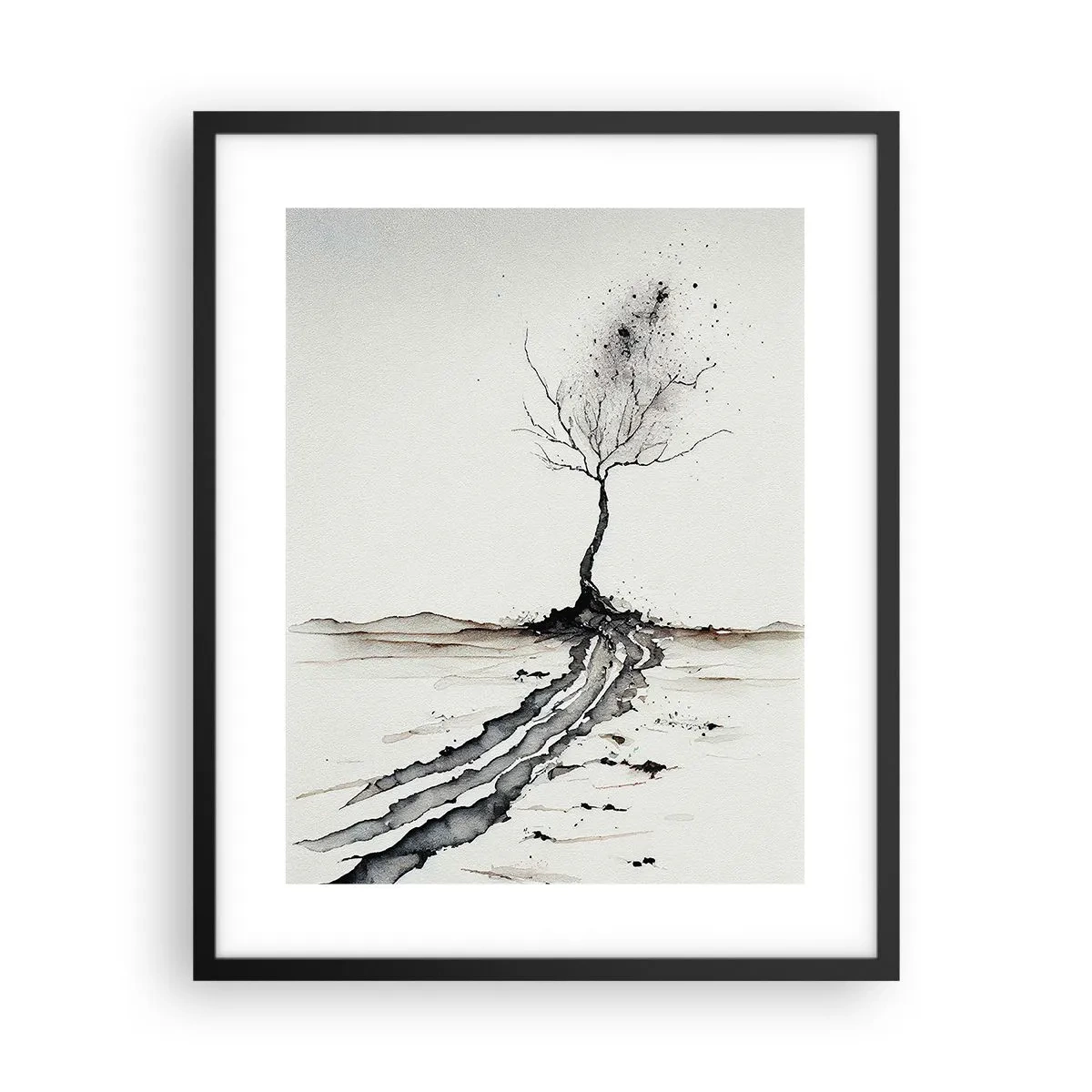 Plakat i sort ramme - Vinterens melankoli - 40x50 cm