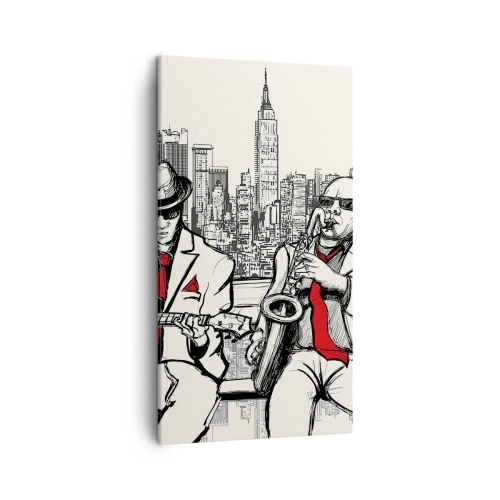 Lærredstryk - Billede på lærred - New York improvisation - 45x80 cm