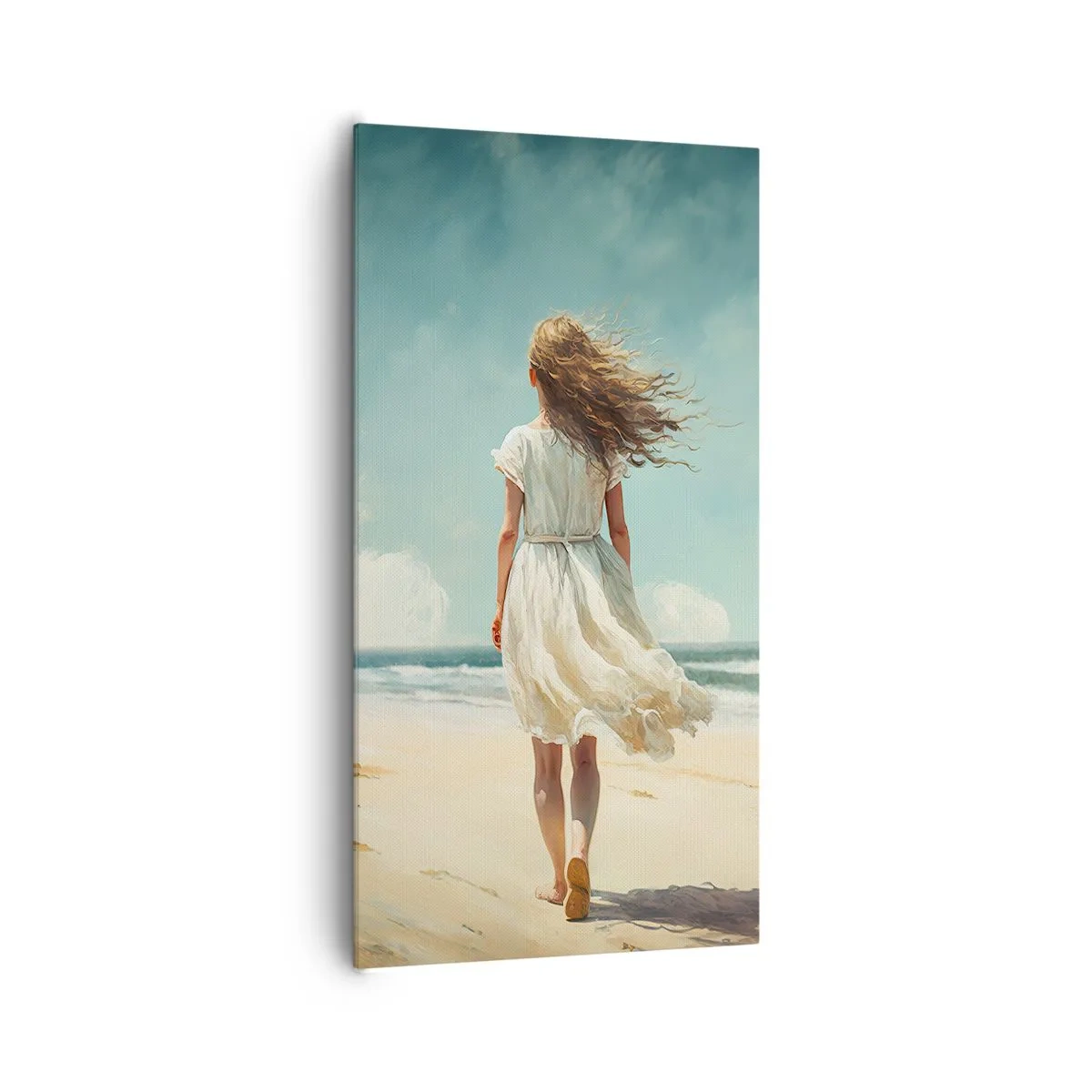 Lærredstryk - Billede på lærred - At møde solen og vinden - 65x120 cm