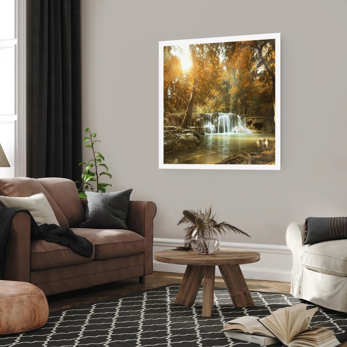 Plakat - Kaskade i parken - 50x50 cm