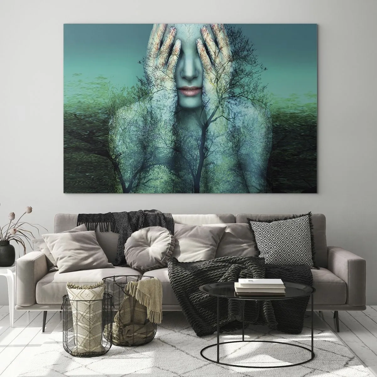 Billede på glas - Nedsænket i blåt - 100x70 cm