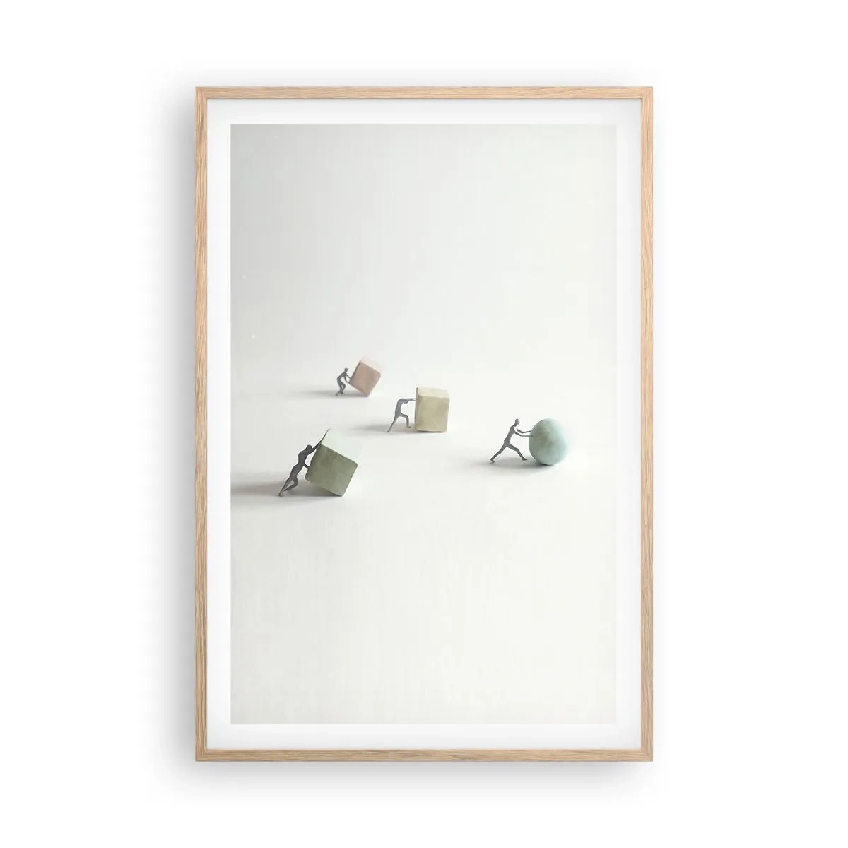 Plakat i ramme af lyst egetræ - Selve livet - 61x91 cm