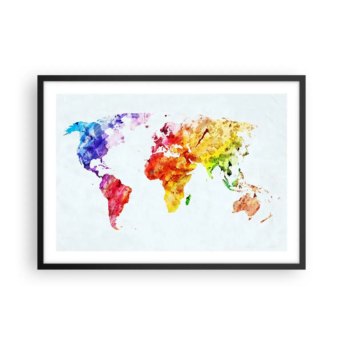 Plakat i sort ramme - Alle verdens farver - 70x50 cm
