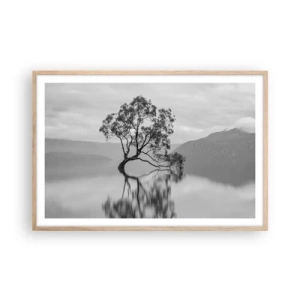 Plakat i ramme af lyst egetræ - Der findes et land - 91x61 cm