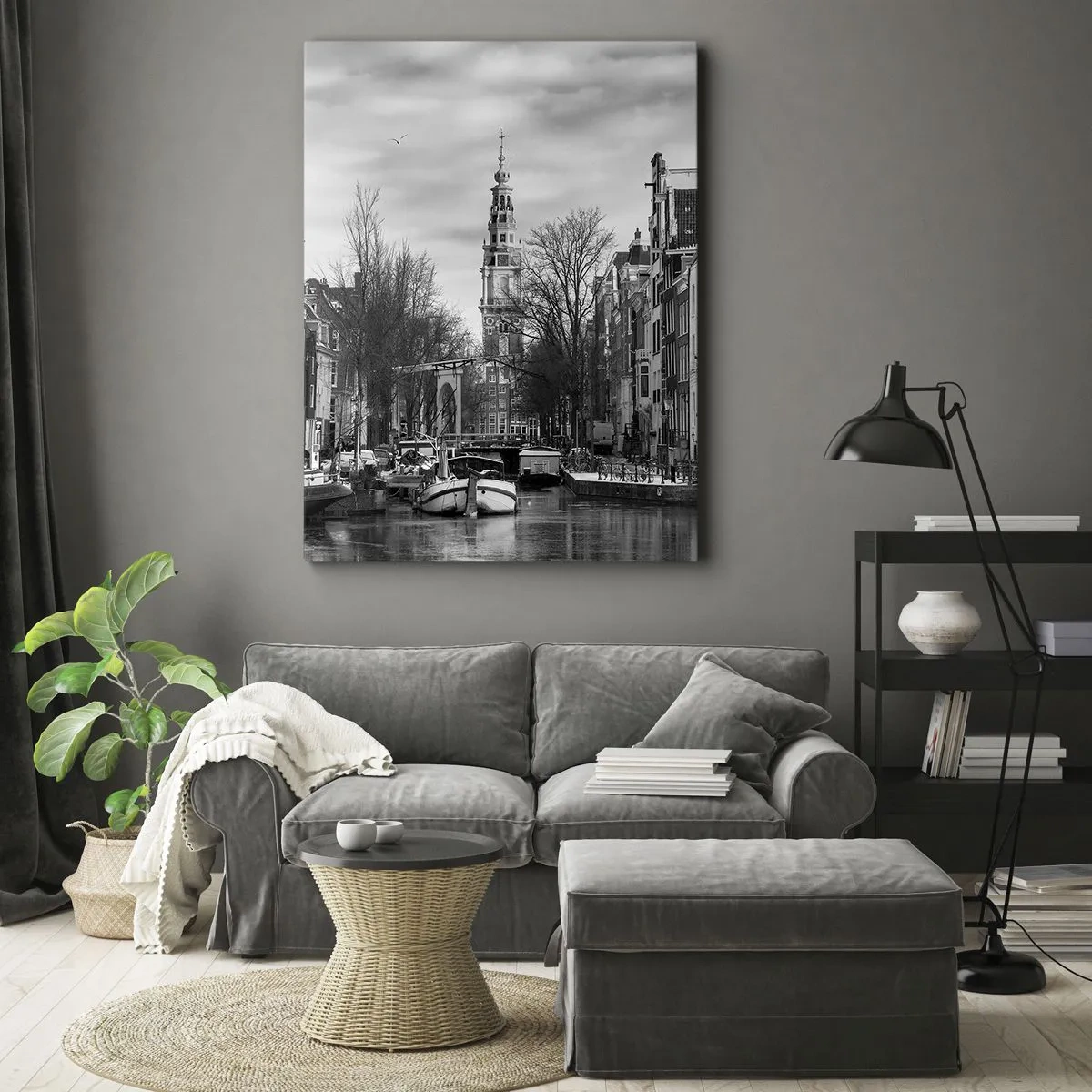 Lærredstryk - Billede på lærred - Amsterdam stemning - 80x120 cm