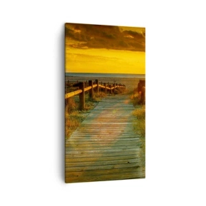 Lærredstryk - Billede på lærred - Badet i gammelt guld - 45x80 cm