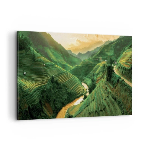Lærredstryk - Billede på lærred - Vietnamesisk dal - 100x70 cm