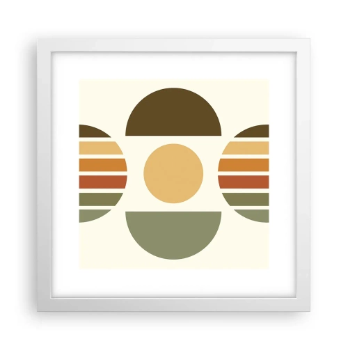Plakat i hvid ramme - I jordfarver - 30x30 cm