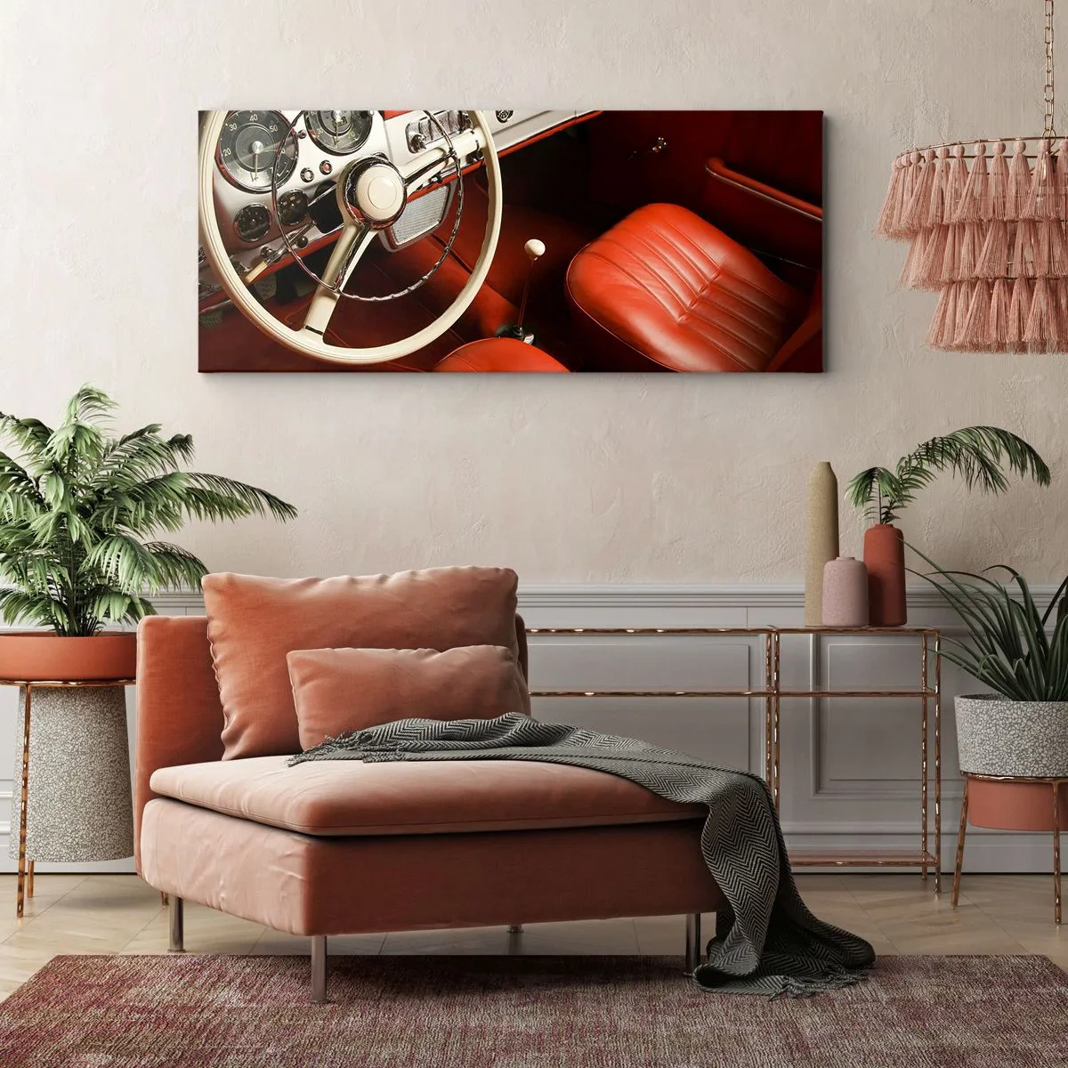 Lærredstryk - Billede på lærred - Luksus i vintage stil - 160x50 cm