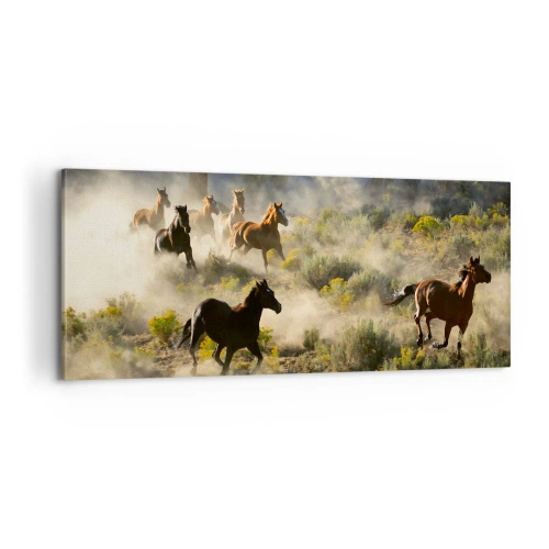 Lærredstryk - Billede på lærred - Rivalisering - frihed eller maskulin kraft? - 100x40 cm