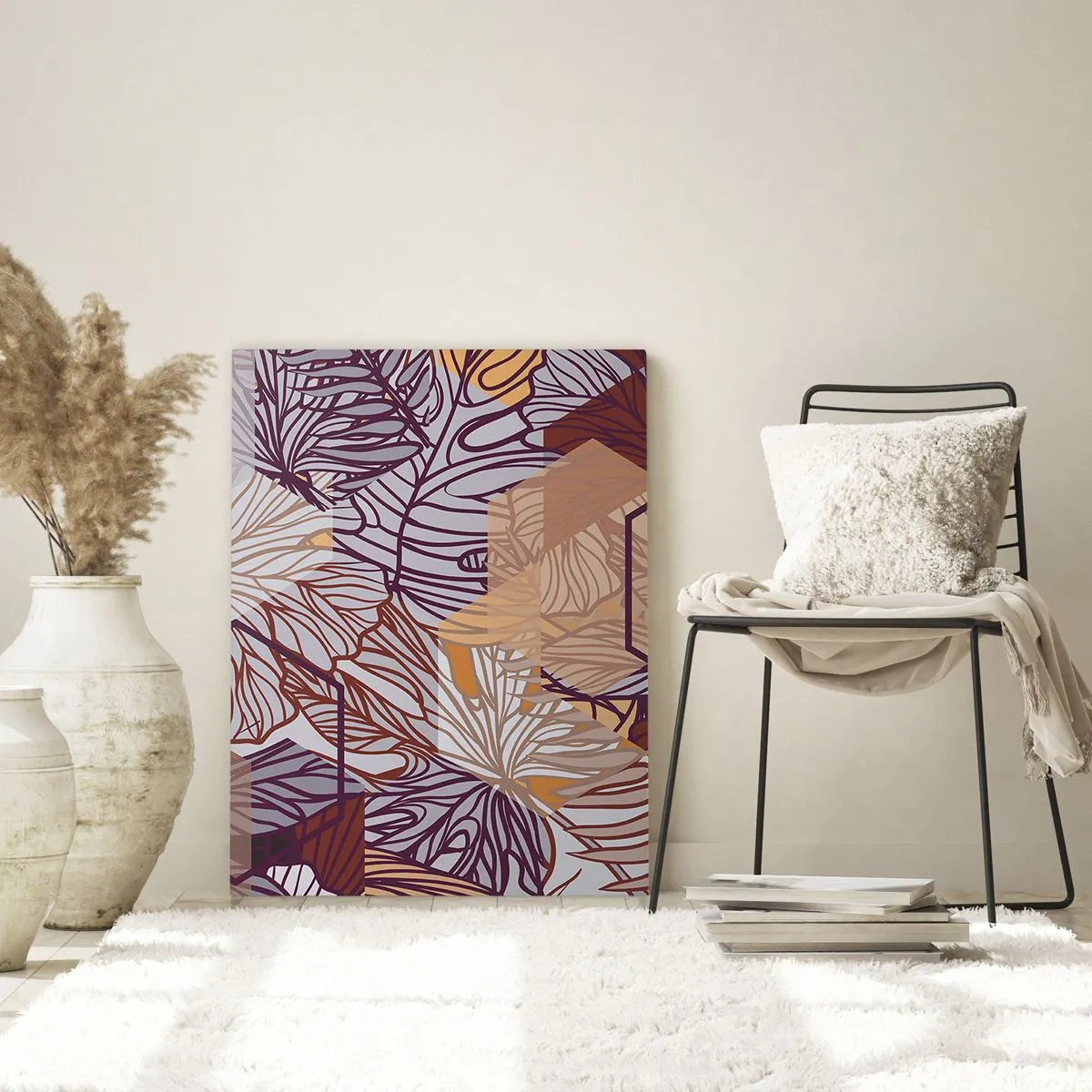 Billede på glas - Umuligt forhold mellem geometri og natur - 50x70 cm