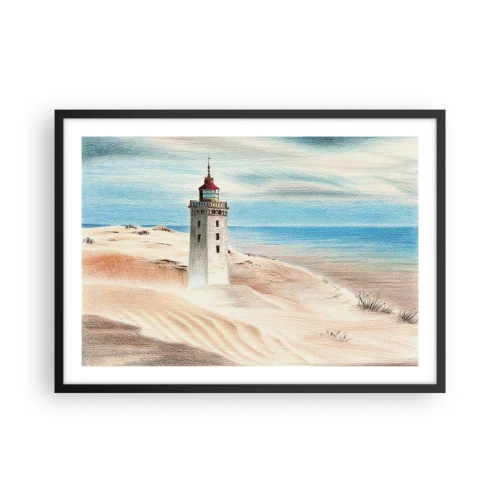 Plakat i sort ramme - Altid med blikket rettet mod havet - 70x50 cm
