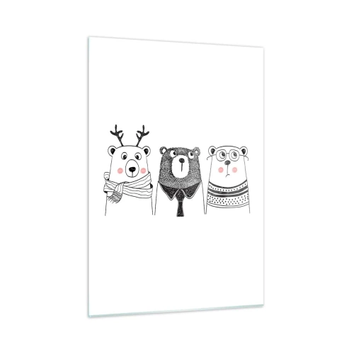 Billede på glas - Bamse, bamse, bamse og bamse - 50x70 cm